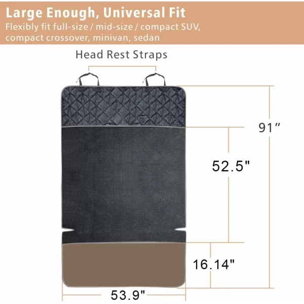 Fcolor SUV Cargo Liner for Dogs Water Resistant Pet Cover Dog Seat Mat SUVs Sedans Vans with Bumper Flap Protector NonSlip Large Size Universal Fit BlackBrown