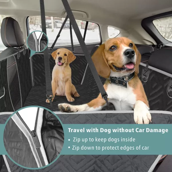 Fcolor SUV Cargo Liner for Dogs  Waterproof Pet Cargo Liner with Side Flaps Comfort Dog Cargo Cover with Bumper Flap Scrachproof NonSlip Large Size Universal Fit SUVs Sedans Trunks Vans BlackDog Hammock  Black