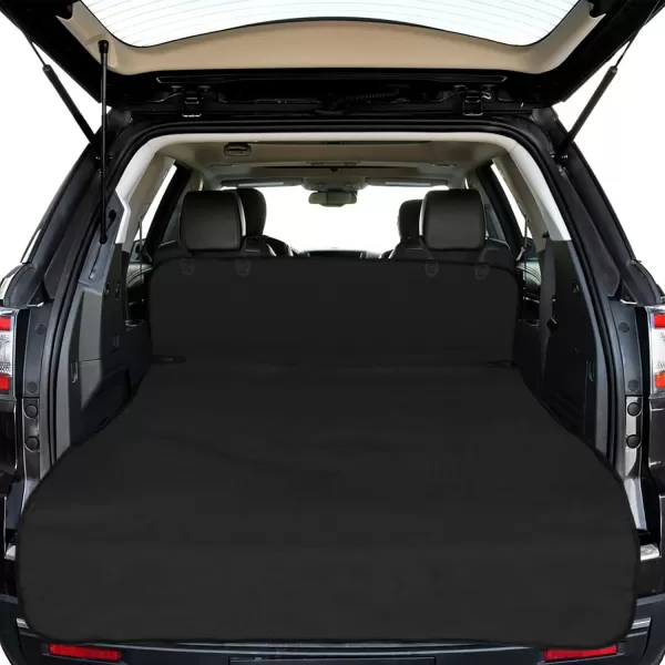 Fcolor SUV Cargo Liner for Dogs  Waterproof Pet Cargo Liner with Side Flaps Comfort Dog Cargo Cover with Bumper Flap Scrachproof NonSlip Large Size Universal Fit SUVs Sedans Trunks Vans BlackBasic  Black