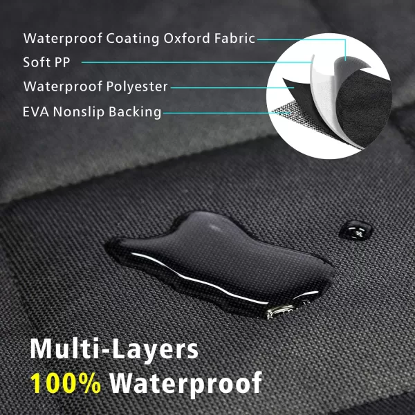 Fcolor SUV Cargo Liner for Dogs  Waterproof Pet Cargo Liner with Side Flaps Comfort Dog Cargo Cover with Bumper Flap Scrachproof NonSlip Large Size Universal Fit SUVs Sedans Trunks Vans BlackWith Pockets  Black