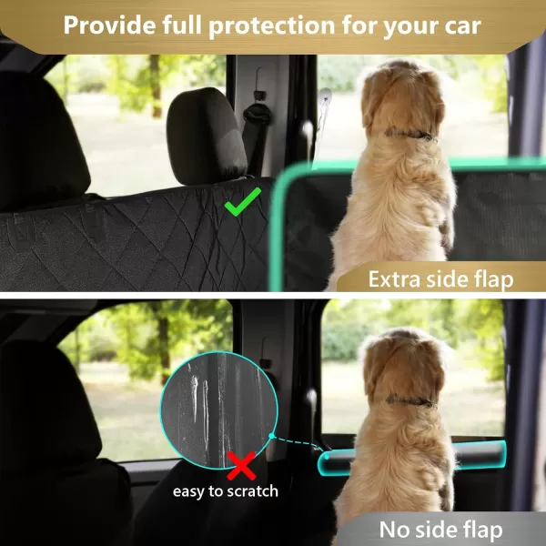Fcolor SUV Cargo Liner for Dogs  Waterproof Pet Cargo Liner with Side Flaps Comfort Dog Cargo Cover with Bumper Flap Scrachproof NonSlip Large Size Universal Fit SUVs Sedans Trunks Vans BlackWith Pockets  Black