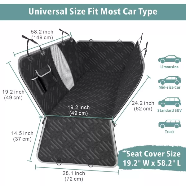 Fcolor SUV Cargo Liner for Dogs  Waterproof Pet Cargo Liner with Side Flaps Comfort Dog Cargo Cover with Bumper Flap Scrachproof NonSlip Large Size Universal Fit SUVs Sedans Trunks Vans BlackDog Hammock  Black