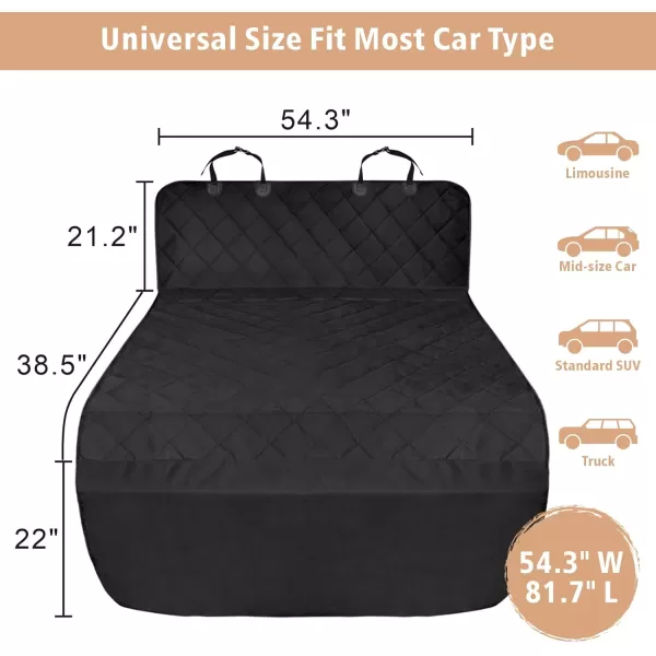 Fcolor SUV Cargo Liner for Dogs  Waterproof Pet Cargo Liner with Side Flaps Comfort Dog Cargo Cover with Bumper Flap Scrachproof NonSlip Large Size Universal Fit SUVs Sedans Trunks Vans BlackBasic  Black