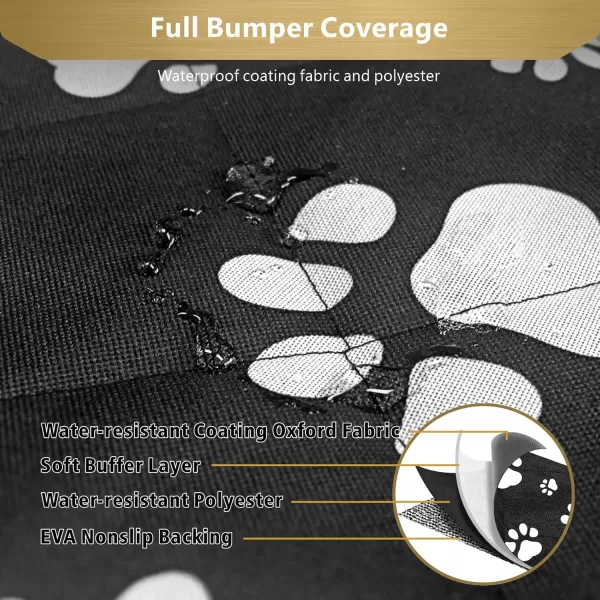 Fcolor SUV Cargo Liner for Dogs  Waterproof Pet Cargo Liner with Side Flaps Comfort Dog Cargo Cover with Bumper Flap Scrachproof NonSlip Large Size Universal Fit SUVs Sedans Trunks Vans BlackWith Side Flaps  Paw Black