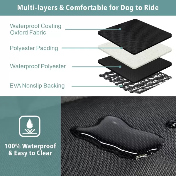 Fcolor SUV Cargo Liner for Dogs  Waterproof Pet Cargo Liner with Side Flaps Comfort Dog Cargo Cover with Bumper Flap Scrachproof NonSlip Large Size Universal Fit SUVs Sedans Trunks Vans BlackDog Hammock  Black