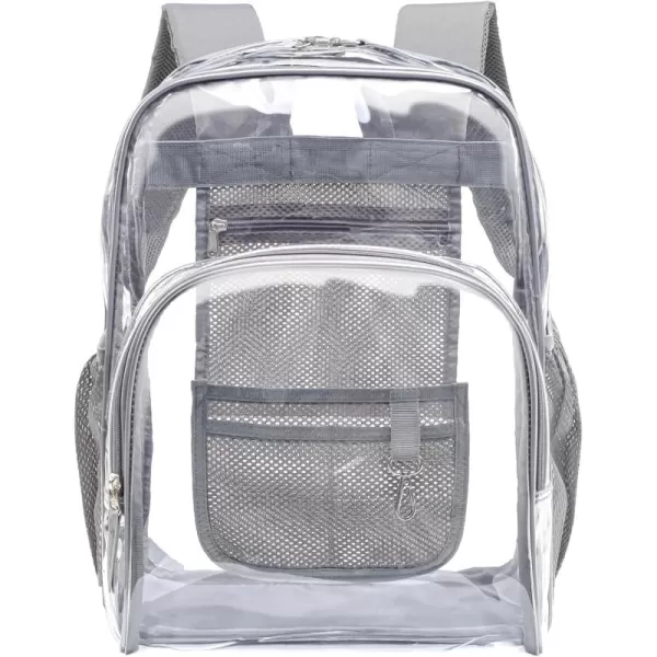 Fcolor Clear Backpack Heavy Duty  Large Clear Backpacks for School PVC Transparent Bookbag for Students Work TravelA1grey17