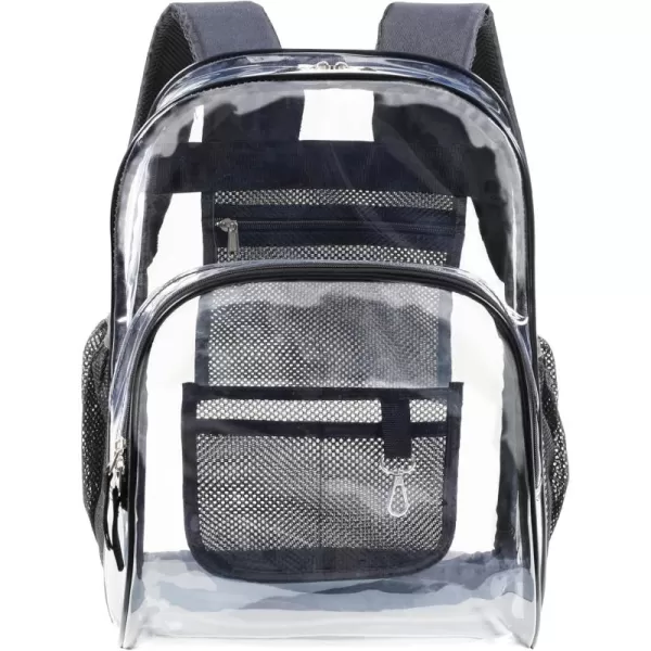 Fcolor Clear Backpack Heavy Duty  Large Clear Backpacks for School PVC Transparent Bookbag for Students Work TravelA2black17