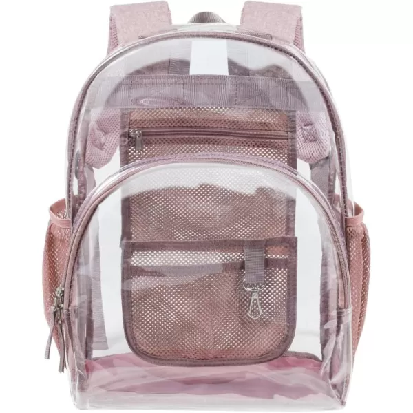 Fcolor Clear Backpack Heavy Duty  Large Clear Backpacks for School PVC Transparent Bookbag for Students Work TravelA6pink17