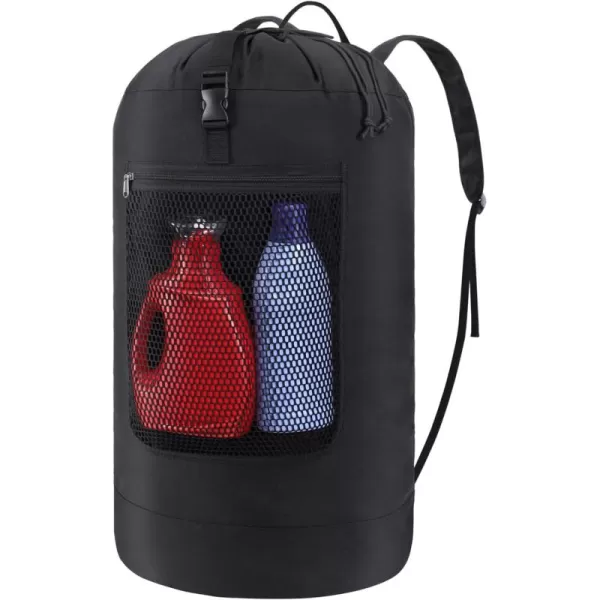 Fcolor Laundry Bag Backpack 115L  Large Capacity Laundry Backpack with Comfort Straps Mesh and Zip Pocket Sturdy Laundry Backpack for Dorm Travel Laundromat Apartment BlackBlack 115l