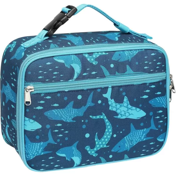 Fcolor Lunch Bags Kids Insulated Lunch Boxes Bag Girls Boys Stylish Food Grade Kids lunch boxes for Toddler Girls Boys School Shark