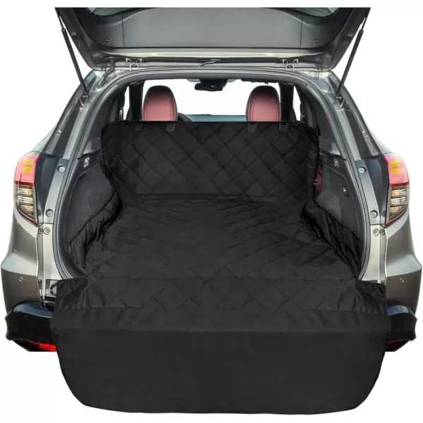 Fcolor SUV Cargo Liner for Dogs Water Resistant Pet Cover Dog Seat Mat SUVs Sedans Vans with Bumper Flap Protector NonSlip Large Size Universal Fit BlackABlack