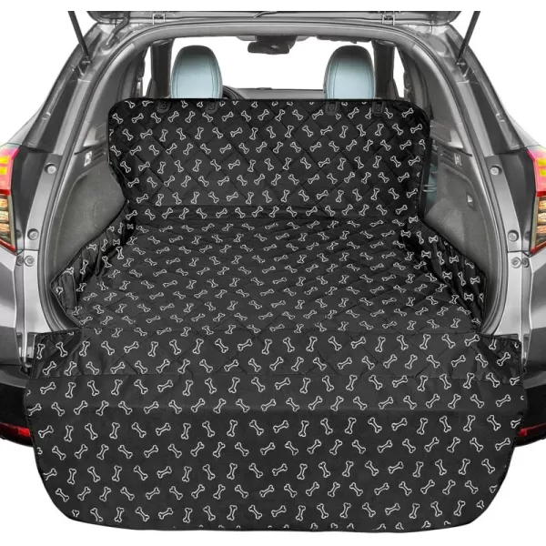 Fcolor SUV Cargo Liner for Dogs Water Resistant Pet Cover Dog Seat Mat SUVs Sedans Vans with Bumper Flap Protector NonSlip Large Size Universal Fit BlackBone