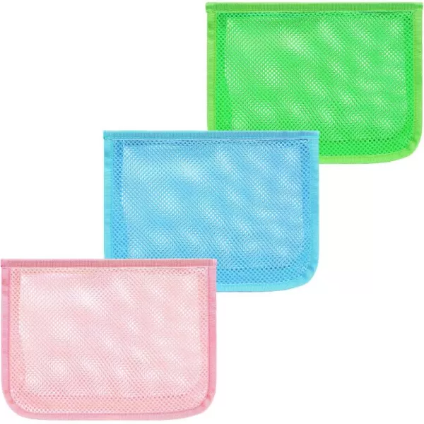 Fcolor Seashell Bag Kids Beach Bag  Mesh Sea Shell Bags Toys for Sea Sand Pool Swim Beach Shell Accessories Beach Gifts for Boy Girl Green Blue Pink