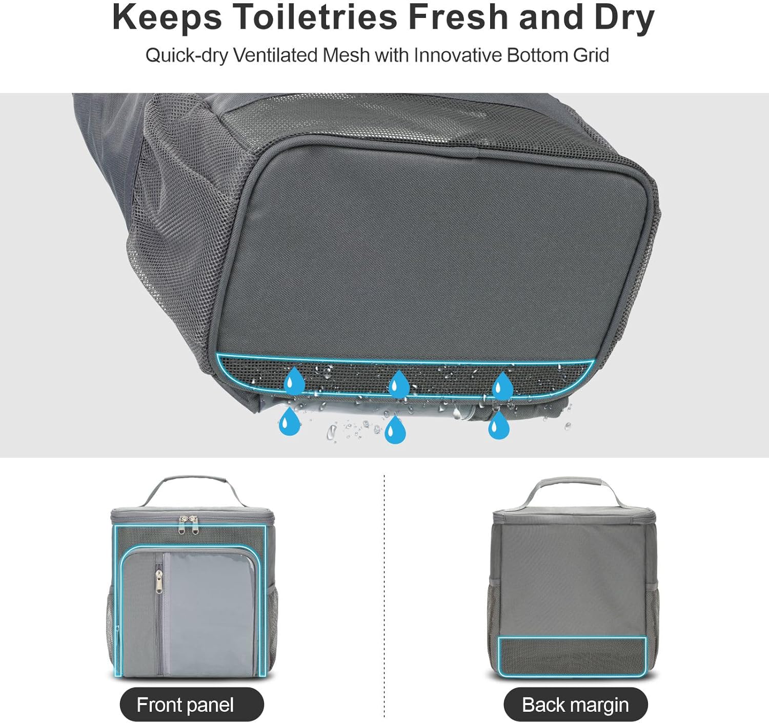 Fcolor Shower Caddy Portable  College Dorm Essentials for Guys with Hooks QuickDry Shower Caddy for Dorm Travel Essentials WaterResistant with Multiple Pockets for Easy Access BlackBeautiful Grey