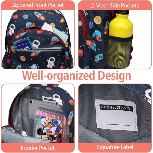 Fcolor Kids Backpack for School  Lightweight Toddler Backpack  Water Resistant Preschool Backpack for Boys and Girls with Chest Strap Reflective Stripes BPA Free Cosmic Space Dark Blue