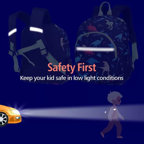 Fcolor Kids Backpack for School  Lightweight Toddler Backpack  Water Resistant Preschool Backpack for Boys and Girls with Chest Strap Reflective Stripes BPA Free Dinosaur Black
