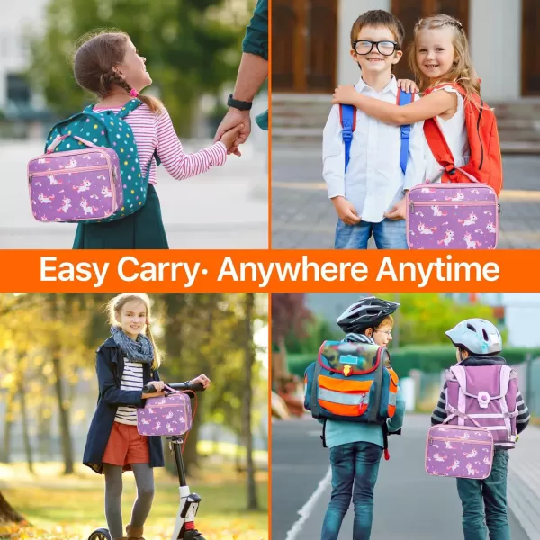 Fcolor Lunch Bags Kids Insulated Lunch Boxes Bag Girls Boys Stylish Food Grade Kids lunch boxes for Toddler Girls Boys School Unicorn