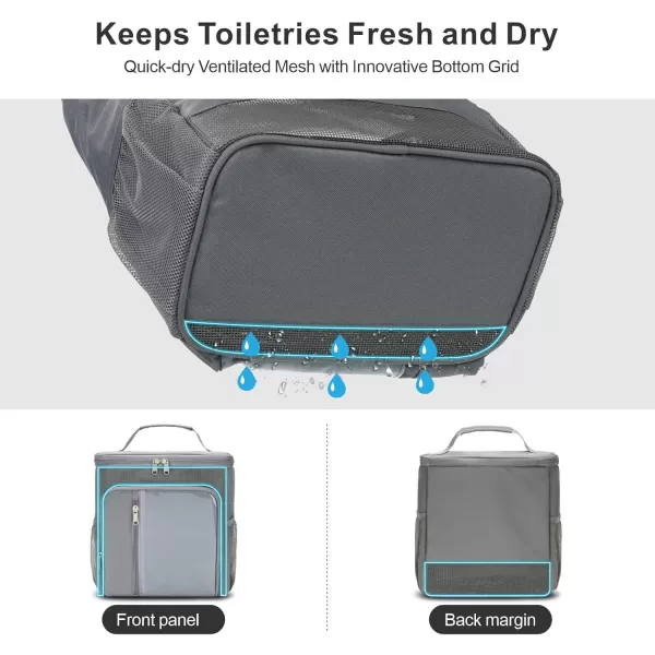 Fcolor Shower Caddy Portable  College Dorm Essentials for Guys with Hooks QuickDry Shower Caddy for Dorm Travel Essentials WaterResistant with Multiple Pockets for Easy Access BlackBeautiful Grey