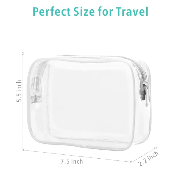 Fcolor TSA Approved Toiletry Bag 5 Pack Clear Toiletry Bags  Quart Size Travel Bag Clear Cosmetic Makeup Bags for Women Men Carry on Airport Airline Compliant Bag 5 ColorsActive White 3 Pack