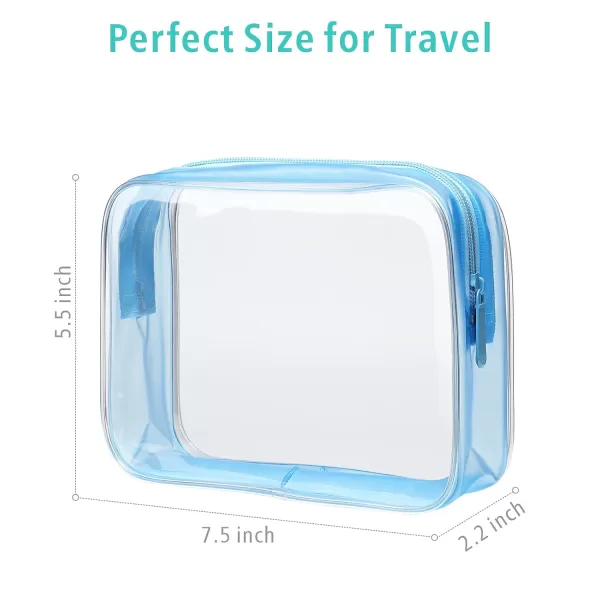 Fcolor TSA Approved Toiletry Bag 5 Pack Clear Toiletry Bags  Quart Size Travel Bag Clear Cosmetic Makeup Bags for Women Men Carry on Airport Airline Compliant Bag 5 ColorsMatte Black White Blue 3 Pack