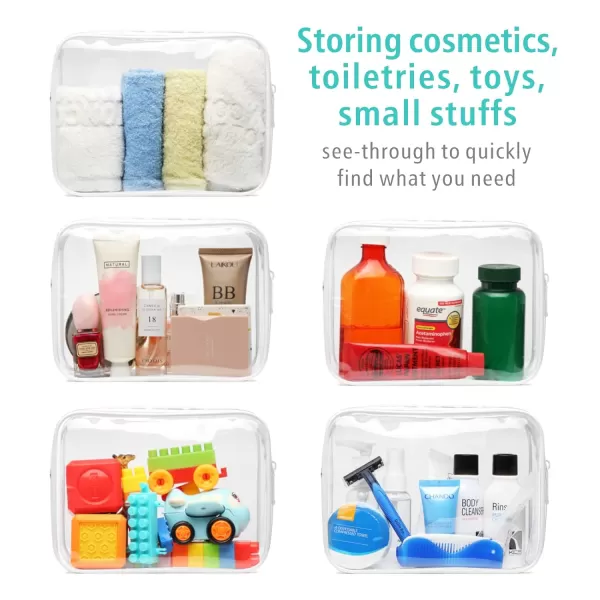 Fcolor TSA Approved Toiletry Bag 5 Pack Clear Toiletry Bags  Quart Size Travel Bag Clear Cosmetic Makeup Bags for Women Men Carry on Airport Airline Compliant Bag 5 ColorsActive White 2 Pack