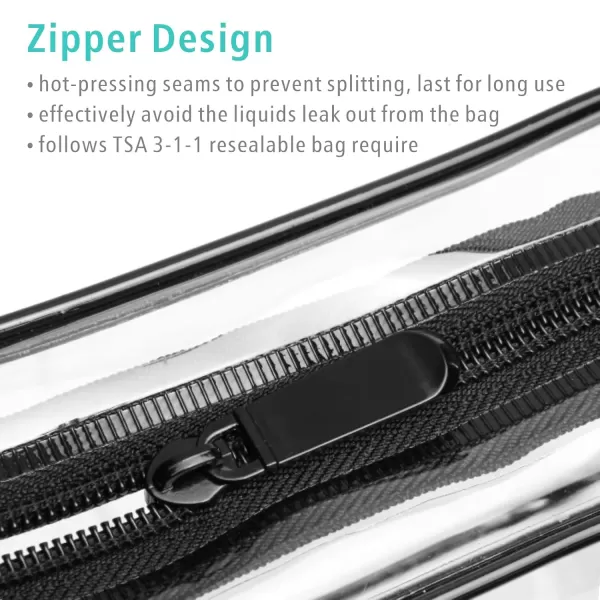 Fcolor TSA Approved Toiletry Bag 5 Pack Clear Toiletry Bags  Quart Size Travel Bag Clear Cosmetic Makeup Bags for Women Men Carry on Airport Airline Compliant Bag 5 ColorsBlack 2 Pack