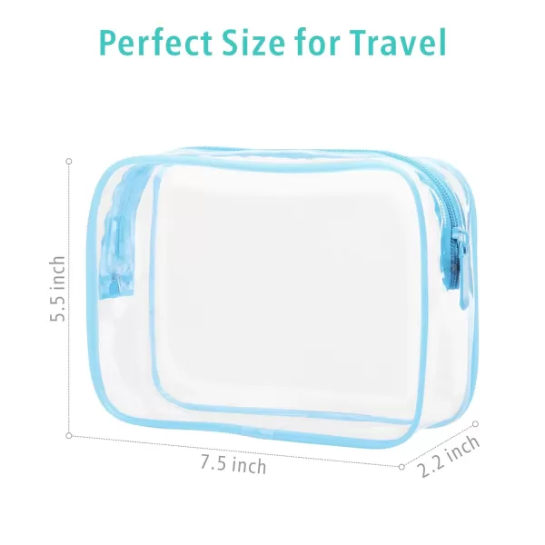 Fcolor TSA Approved Toiletry Bag 5 Pack Clear Toiletry Bags  Quart Size Travel Bag Clear Cosmetic Makeup Bags for Women Men Carry on Airport Airline Compliant Bag 5 ColorsActive Macaron Blue Purple Pink 3 Pack