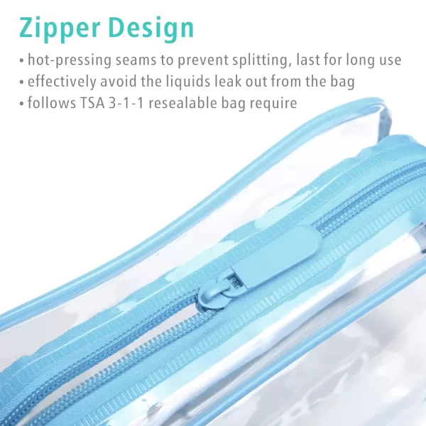Fcolor TSA Approved Toiletry Bag 5 Pack Clear Toiletry Bags  Quart Size Travel Bag Clear Cosmetic Makeup Bags for Women Men Carry on Airport Airline Compliant Bag 5 ColorsActive Macaron Blue Purple Pink 3 Pack