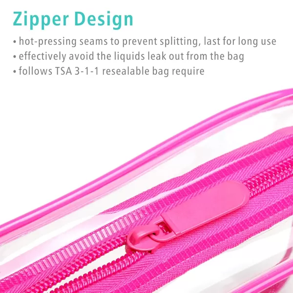 Fcolor TSA Approved Toiletry Bag 5 Pack Clear Toiletry Bags  Quart Size Travel Bag Clear Cosmetic Makeup Bags for Women Men Carry on Airport Airline Compliant Bag 5 Colors15 Pack Black White Blue Orange Rose Red