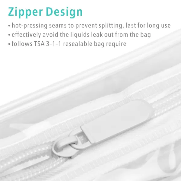 Fcolor TSA Approved Toiletry Bag 5 Pack Clear Toiletry Bags  Quart Size Travel Bag Clear Cosmetic Makeup Bags for Women Men Carry on Airport Airline Compliant Bag 5 ColorsActive White 2 Pack