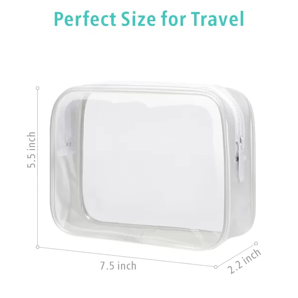 Fcolor TSA Approved Toiletry Bag 5 Pack Clear Toiletry Bags  Quart Size Travel Bag Clear Cosmetic Makeup Bags for Women Men Carry on Airport Airline Compliant Bag 5 ColorsActive White Matte 3 Pack