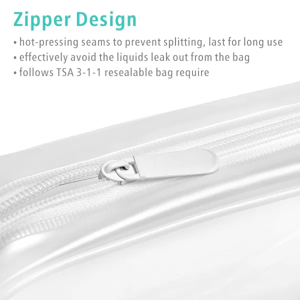 Fcolor TSA Approved Toiletry Bag 5 Pack Clear Toiletry Bags  Quart Size Travel Bag Clear Cosmetic Makeup Bags for Women Men Carry on Airport Airline Compliant Bag 5 ColorsActive White Matte 3 Pack