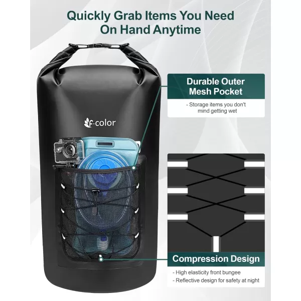 Fcolor Waterproof Dry Bag Backpack  5L10L20L30L40L Lightweight Roll Top Waterproof Pouch Dry Bag with Waterproof Phone Case for Kayaking Beach Boating Paddleboarding Camping Fishing40L Black