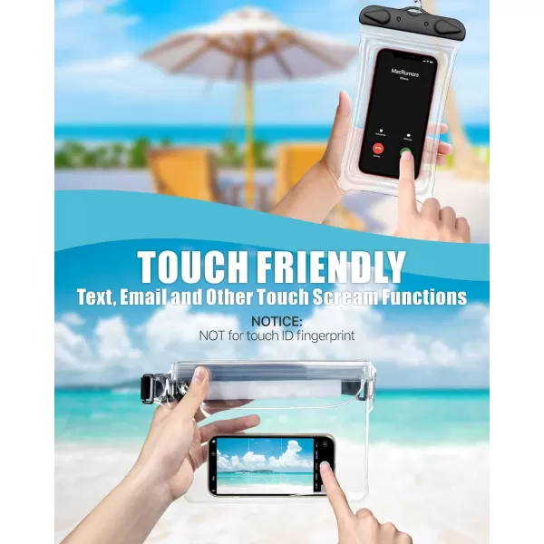 Fcolor Waterproof Fanny Pack  Waterproof Phone Pouch with Waist Strap  Cruise Essentials Must Haves Waterproof Pouch Dry Bag Keep Phone Valuables Safe for Beach Kayaking Boating Fishing2Phone CaseBlackBlue2Fanny PacksClearLeaf