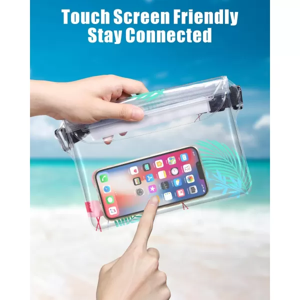 Fcolor Waterproof Fanny Pack  Waterproof Phone Pouch with Waist Strap  Cruise Essentials Must Haves Waterproof Pouch Dry Bag Keep Phone Valuables Safe for Beach Kayaking Boating Fishing1 Pack Flamingo