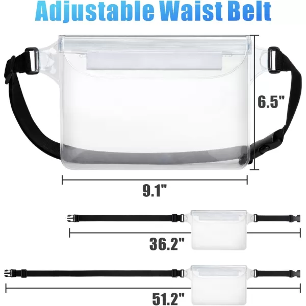 Fcolor Waterproof Fanny Pack  Waterproof Phone Pouch with Waist Strap  Cruise Essentials Must Haves Waterproof Pouch Dry Bag Keep Phone Valuables Safe for Beach Kayaking Boating Fishing2 Pack BrownClear
