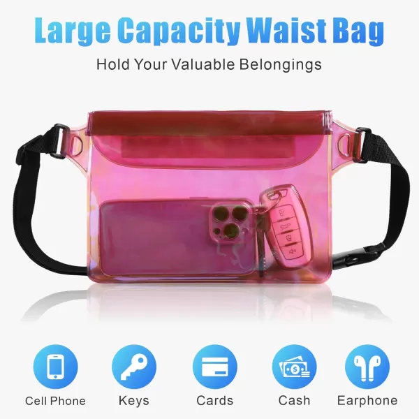 Fcolor Waterproof Fanny Pack  Waterproof Phone Pouch with Waist Strap  Cruise Essentials Must Haves Waterproof Pouch Dry Bag Keep Phone Valuables Safe for Beach Kayaking Boating Fishing1 Pack Pink