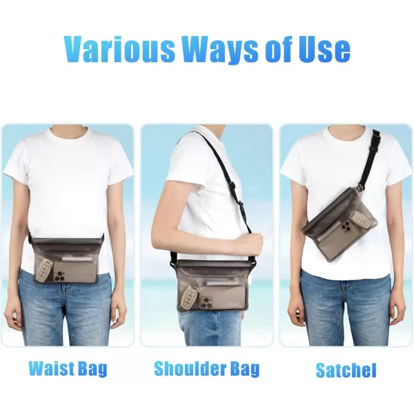 Fcolor Waterproof Fanny Pack  Waterproof Phone Pouch with Waist Strap  Cruise Essentials Must Haves Waterproof Pouch Dry Bag Keep Phone Valuables Safe for Beach Kayaking Boating Fishing1 Pack Brown