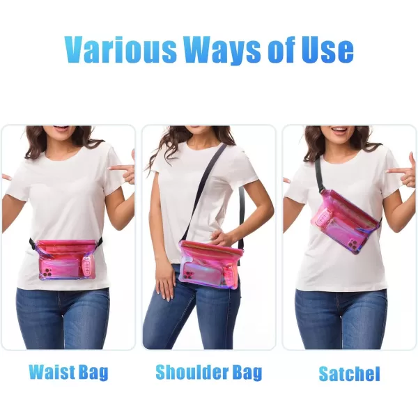 Fcolor Waterproof Fanny Pack  Waterproof Phone Pouch with Waist Strap  Cruise Essentials Must Haves Waterproof Pouch Dry Bag Keep Phone Valuables Safe for Beach Kayaking Boating Fishing1 Pack Pink