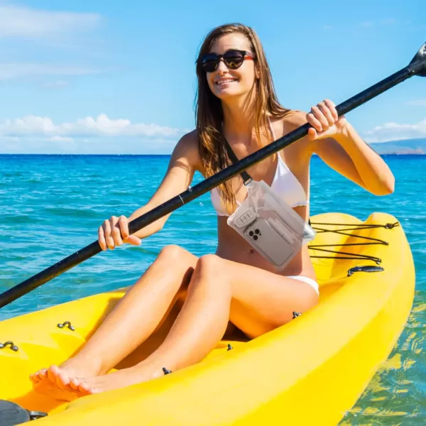 Fcolor Waterproof Fanny Pack  Waterproof Phone Pouch with Waist Strap  Cruise Essentials Must Haves Waterproof Pouch Dry Bag Keep Phone Valuables Safe for Beach Kayaking Boating Fishing1 Pack Clear