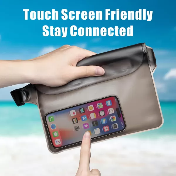 Fcolor Waterproof Fanny Pack  Waterproof Phone Pouch with Waist Strap  Cruise Essentials Must Haves Waterproof Pouch Dry Bag Keep Phone Valuables Safe for Beach Kayaking Boating Fishing1 Pack Brown