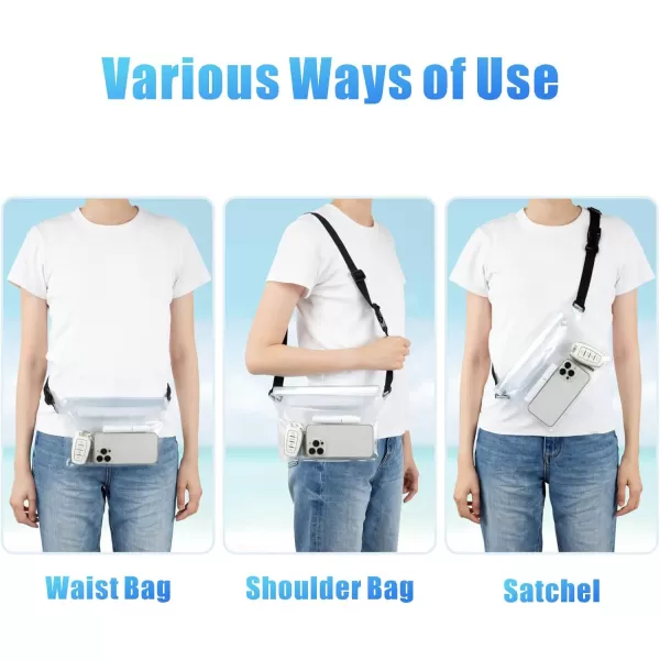 Fcolor Waterproof Fanny Pack  Waterproof Phone Pouch with Waist Strap  Cruise Essentials Must Haves Waterproof Pouch Dry Bag Keep Phone Valuables Safe for Beach Kayaking Boating Fishing2 Pack BrownClear