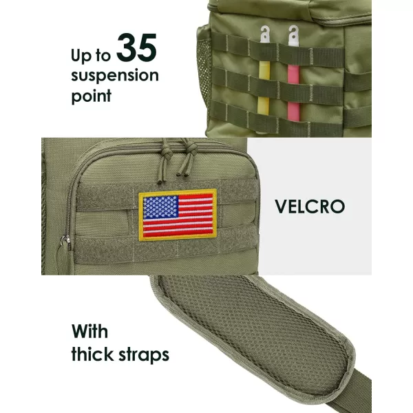 TACTICISM Tactical Lunch Box for Men 12L MOLLE Lunch Bag Adult Up to 8 Hours Insulated lunchbox Large Durable Leakproof Cooler with Detachable Water Bottle Pouch for Work Camping Fishing Black01CGreen  with Water Bottle Pouch