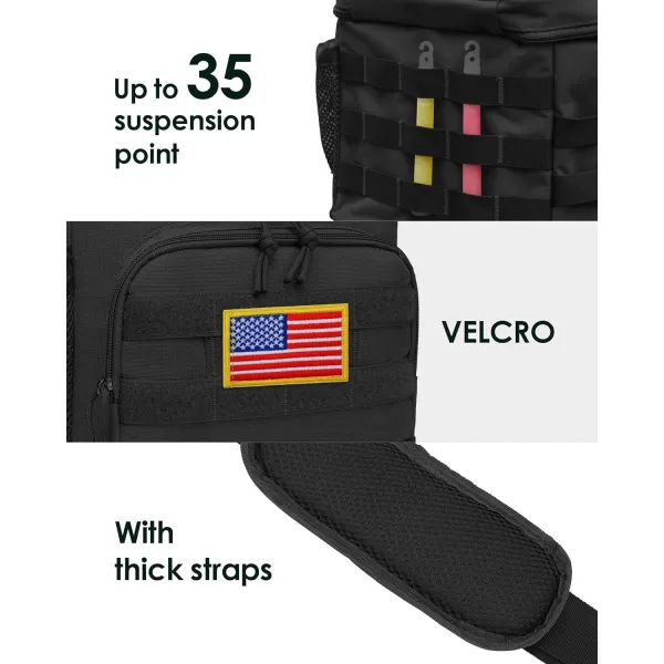 TACTICISM Tactical Lunch Box for Men 12L MOLLE Lunch Bag Adult Up to 8 Hours Insulated lunchbox Large Durable Leakproof Cooler with Detachable Water Bottle Pouch for Work Camping Fishing Black01BBlack  with Water Bottle Pouch