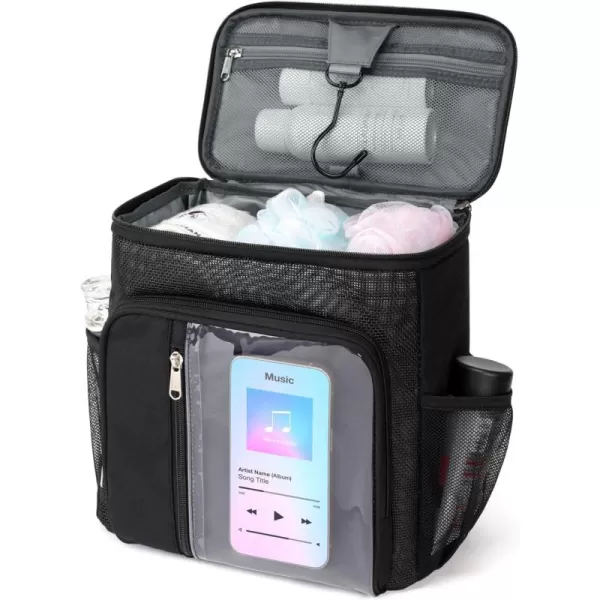 Fcolor College Dorm Essentials for Guys  Shower Caddy Portable with Hooks Study QuickDry Shower Caddy for Dorm Travel Essentials WaterResistant with Multiple Pockets for Easy Access GreyBlack
