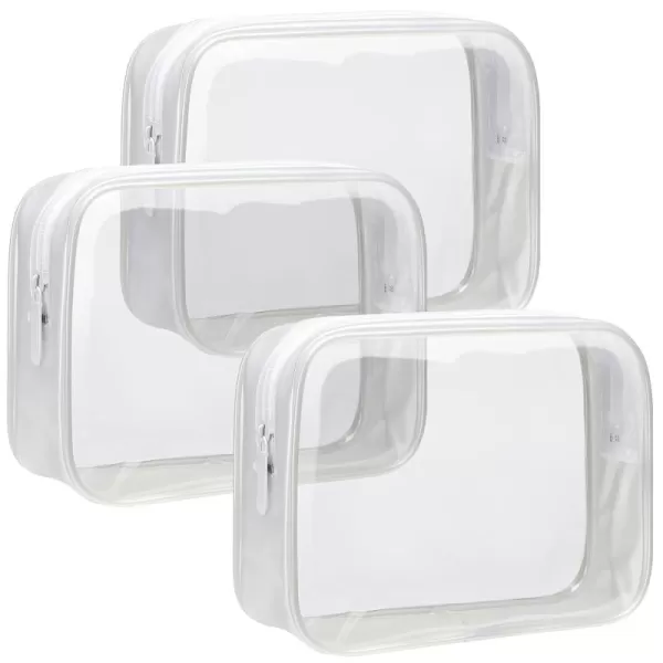 Fcolor TSA Approved Toiletry Bag 5 Pack Clear Toiletry Bags  Quart Size Travel Bag Clear Cosmetic Makeup Bags for Women Men Carry on Airport Airline Compliant Bag 5 ColorsActive White Matte 3 Pack