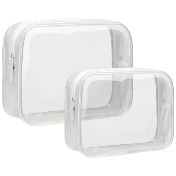 Fcolor TSA Approved Toiletry Bag 5 Pack Clear Toiletry Bags  Quart Size Travel Bag Clear Cosmetic Makeup Bags for Women Men Carry on Airport Airline Compliant Bag 5 ColorsActive White 2 Pack  Matte