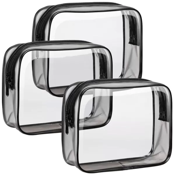 Fcolor TSA Approved Toiletry Bag 5 Pack Clear Toiletry Bags  Quart Size Travel Bag Clear Cosmetic Makeup Bags for Women Men Carry on Airport Airline Compliant Bag 5 ColorsBlack Matte 3 Pack