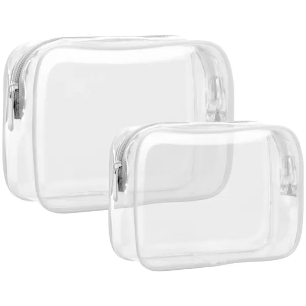 Fcolor TSA Approved Toiletry Bag 5 Pack Clear Toiletry Bags  Quart Size Travel Bag Clear Cosmetic Makeup Bags for Women Men Carry on Airport Airline Compliant Bag 5 ColorsActive White 2 Pack