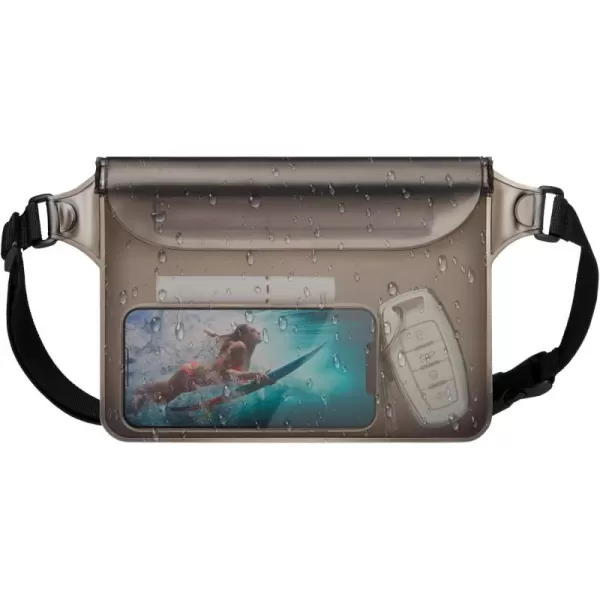 Fcolor Waterproof Fanny Pack  Waterproof Phone Pouch with Waist Strap  Cruise Essentials Must Haves Waterproof Pouch Dry Bag Keep Phone Valuables Safe for Beach Kayaking Boating Fishing1 Pack Brown